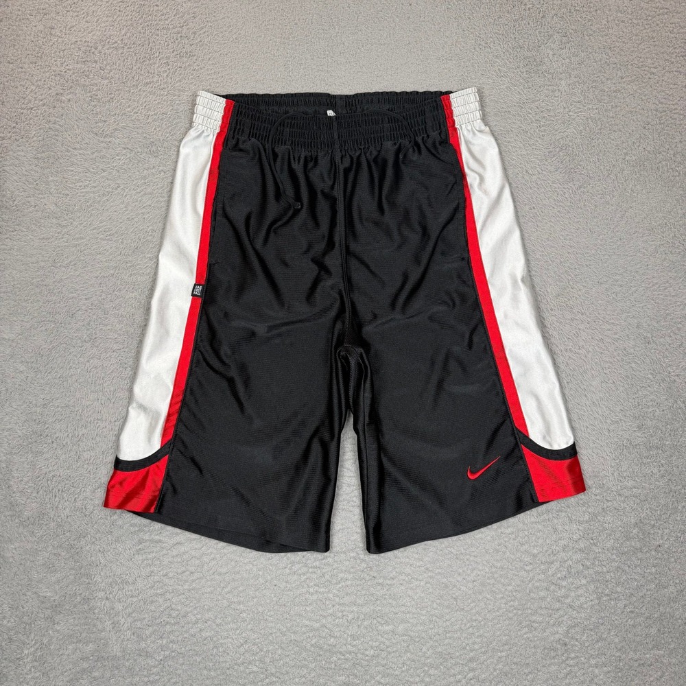 Nike Basketball Shorts Mens Large Black White Red Mesh Athletic Gym RN 56323